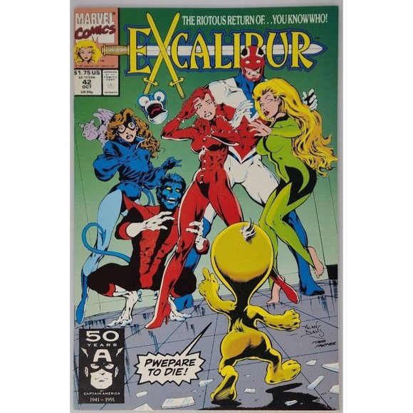 Excalibur 42 Marvel 1991 VF Alan Davis Technet Phoenix Nightcrawler 1st Kylun - Picture 1 of 13